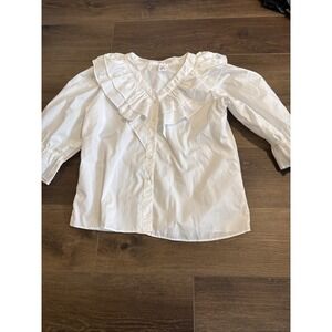 Malco Modes, square dance blouse White Style 2333 Medium button front Vintage